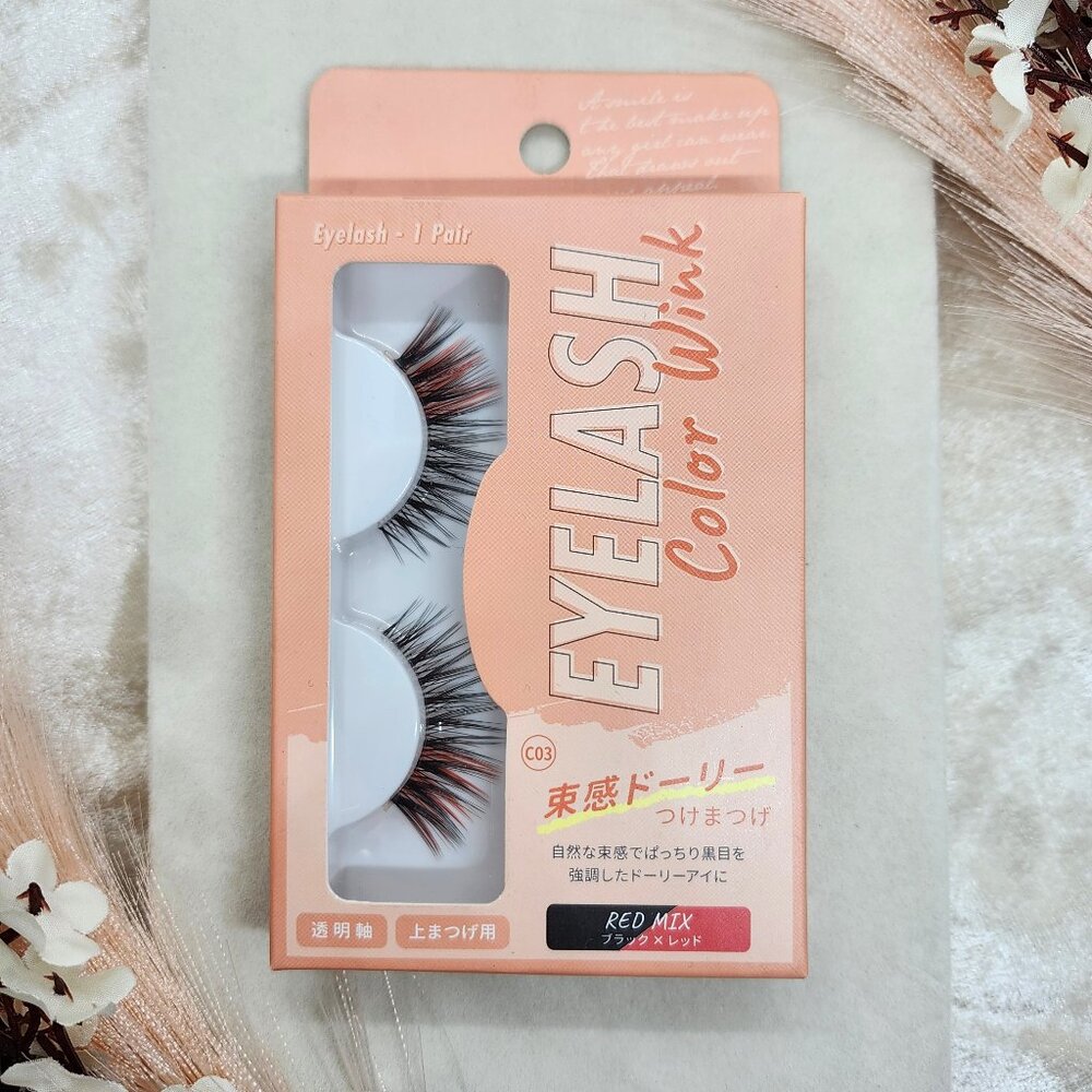 Color Wink Red Mix False Eyelashes [Japanese Edition] [NWOT]